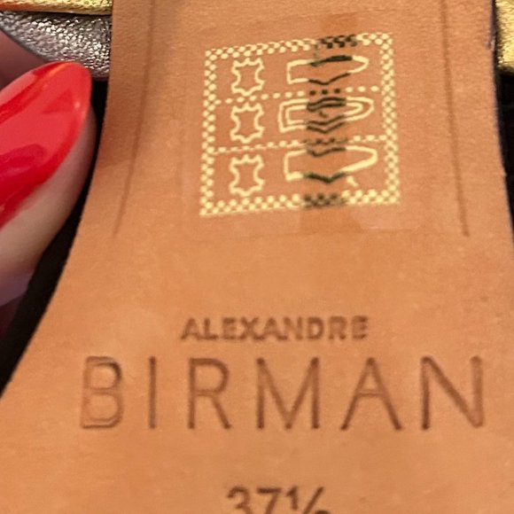 ALEXANDRE BIRMAN SELENA  Metallic Leather Braided Sandals - Picture 4 of 6